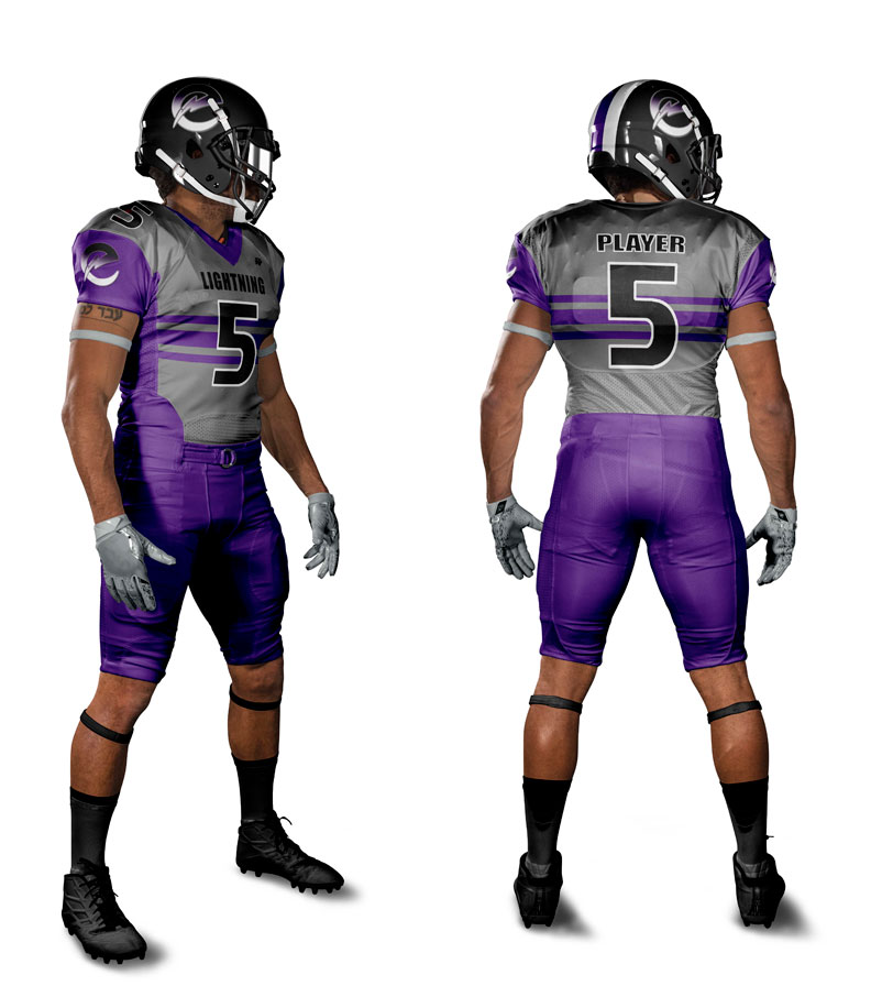Featured Evanston Lightning Gray Football Uniform