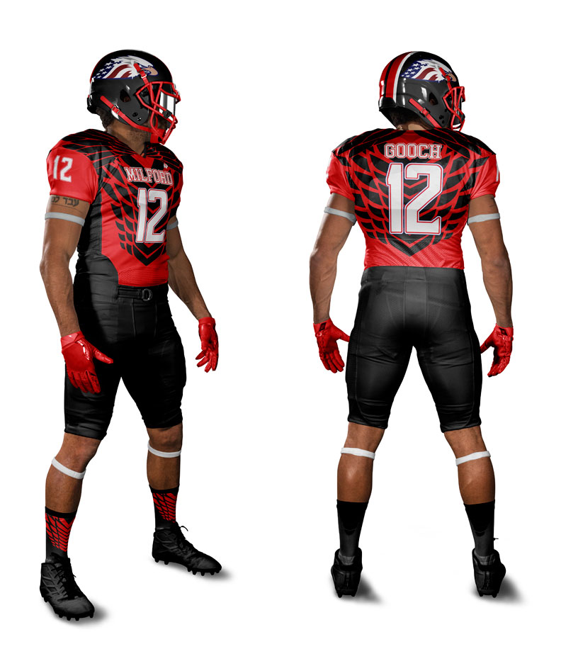 Featured Milford Eagles Red Football Uniform