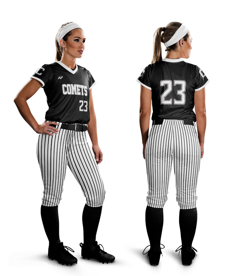 Custom Women's Softball Uniforms, Sample Design B